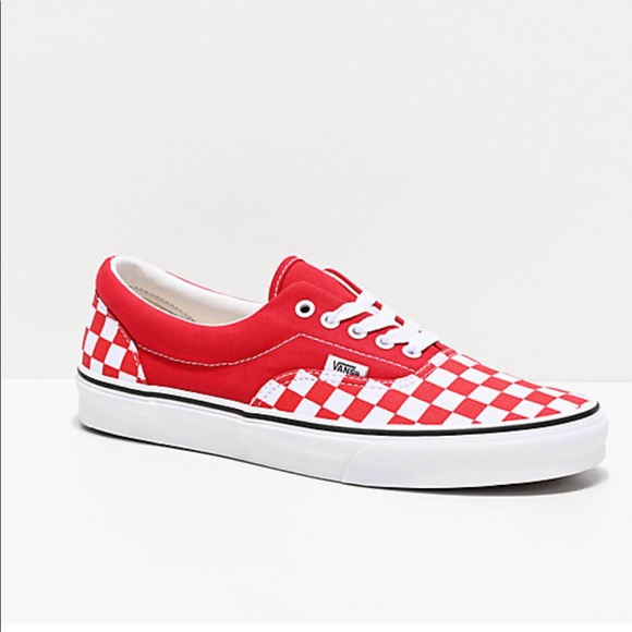 vans shoes checkered red
